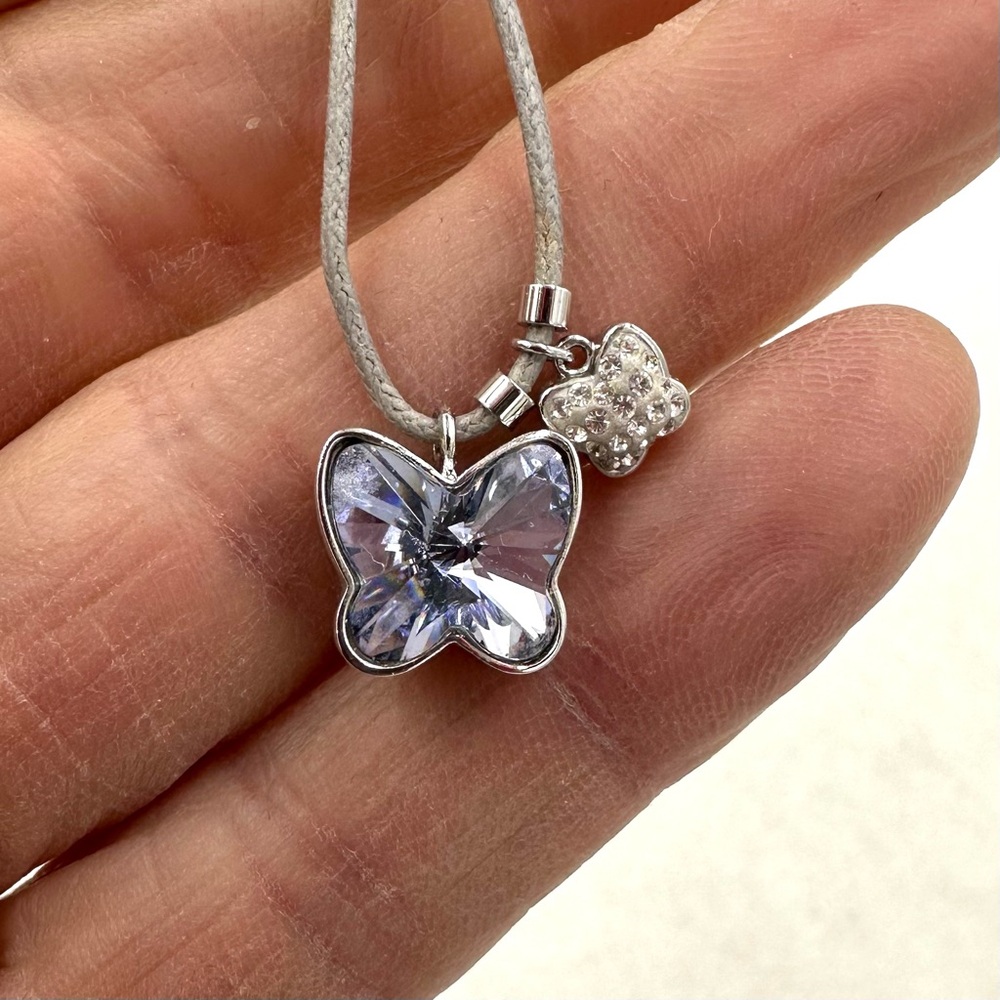 Swarovski Crystal Necklace Mini Provence Lavender Butterfly Necklace NWOT - Picture 8 of 10